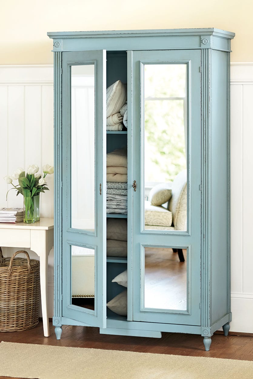 Casa Florentina Louis XVI Armoire with Mirrored Doors