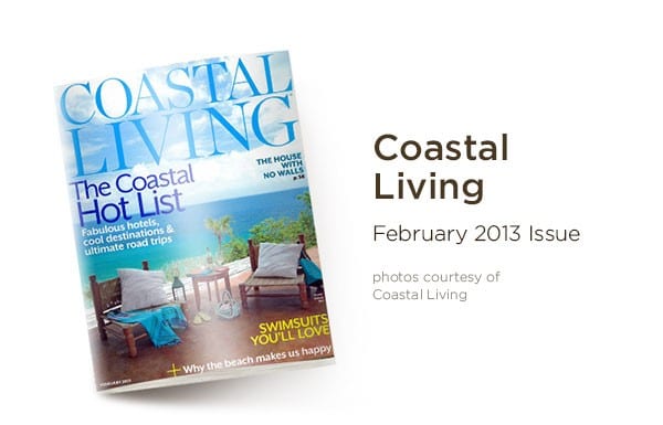 Coastal Living, February 2013 featuring Ballard Designs