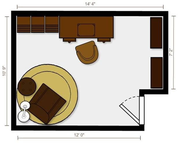 home office layout drawing