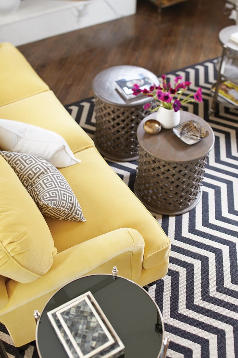 Ground your space with a geometric rug