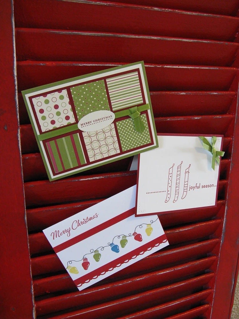 Turn an old shutter into a holiday card display