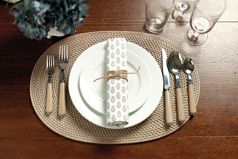 Natural elements are a great addition to a place setting