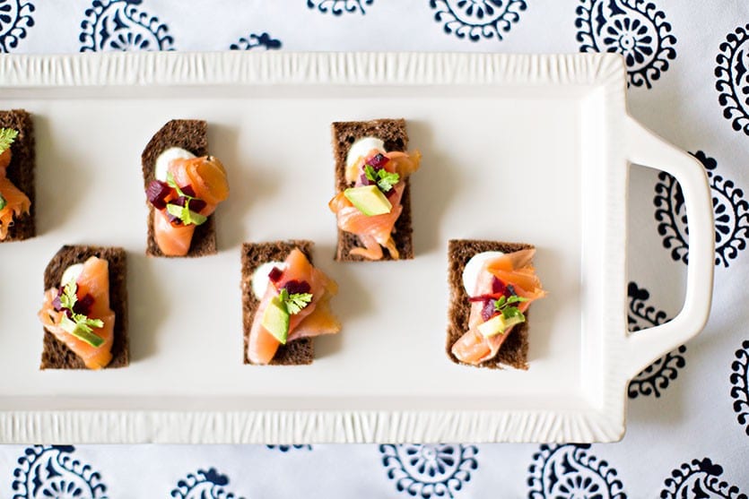 Recipe for salmon canapes