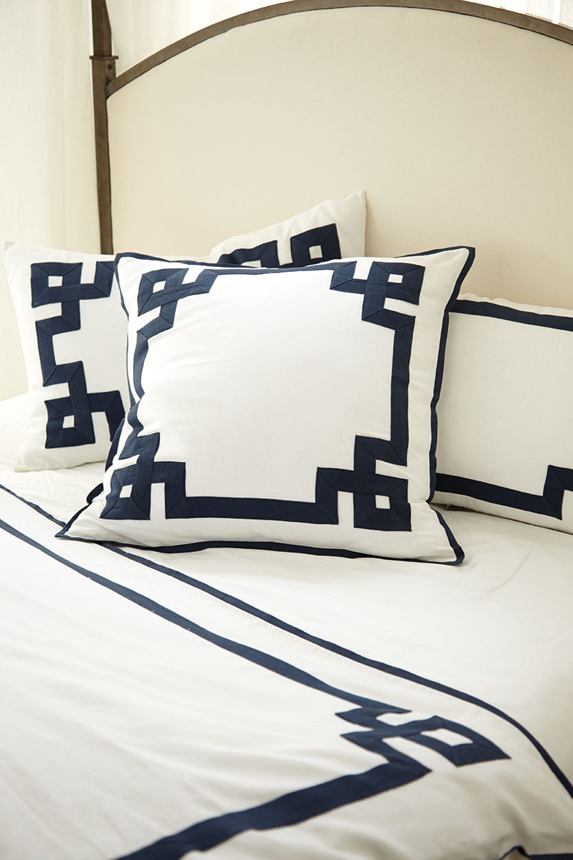 Greek Key bedding designed by Suzanne Kasler for Ballard Designs