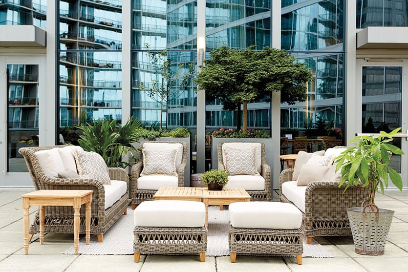 Outdoor terrace in urban space