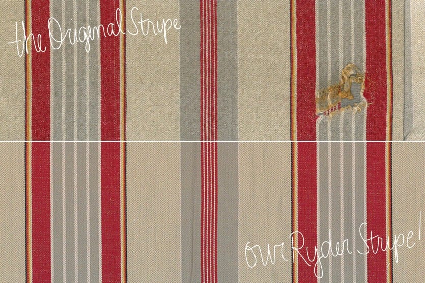 Ryder stripe fabric for Ballard Designs