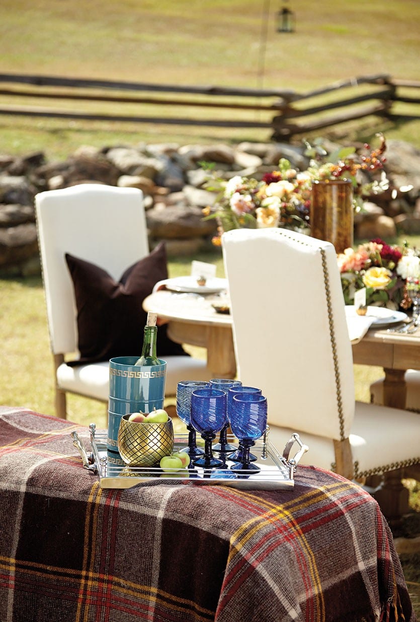 A Thanksgiving table setting designed by Mandy Kellogg Rye