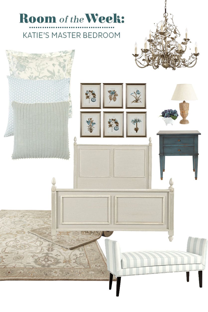 Katie master bedroom in blues