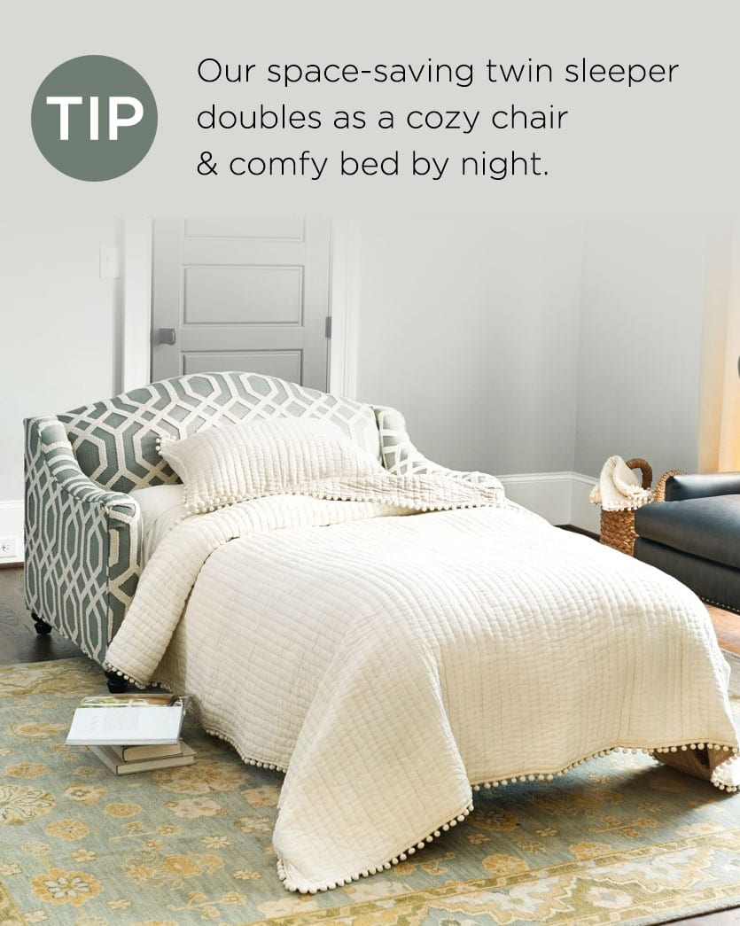 A twin sleeper is an easy way to create a multitasking guest space