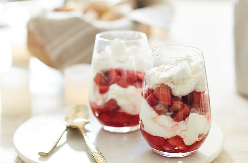 Strawberry-rhubarb fool for two recipe from Cooks Illustrated