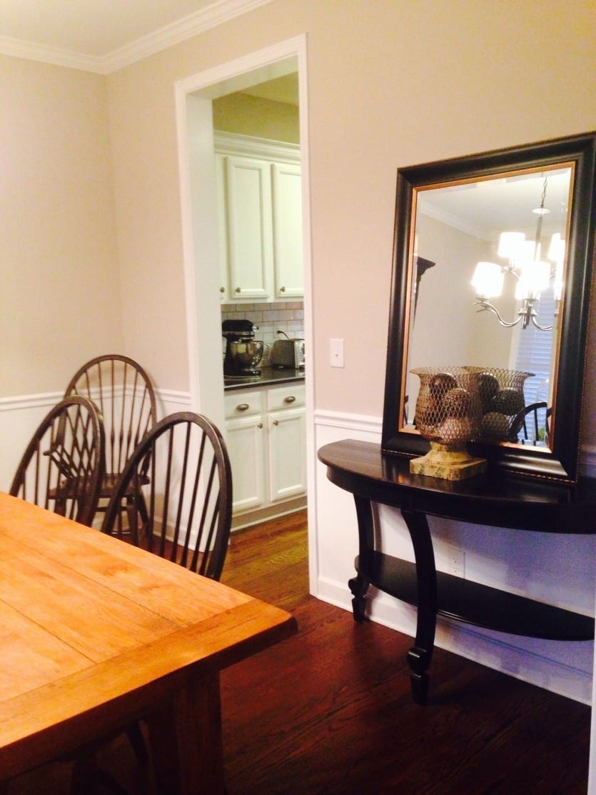 console table and mirror