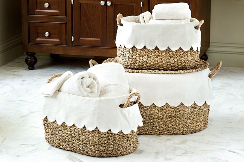 Scalloped nesting baskets from Bunny Williams