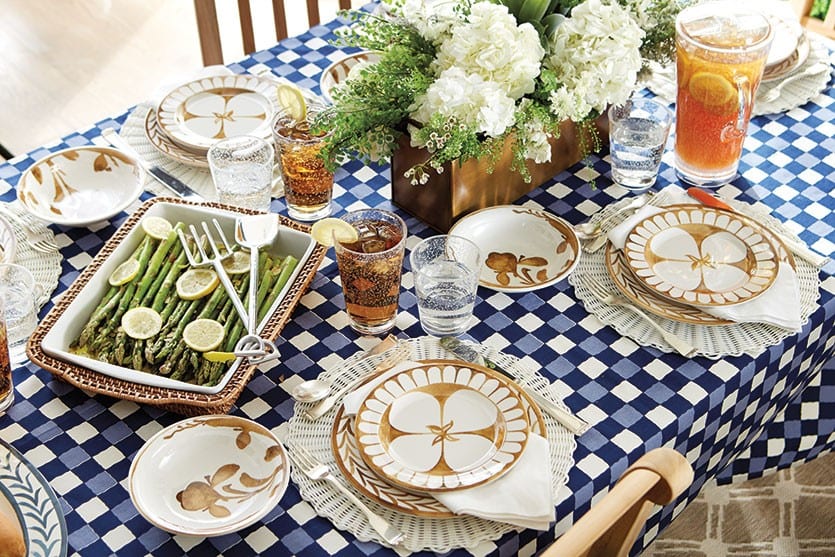 Outdoor tabletop collection from Bunny Williams for Ballard Designs