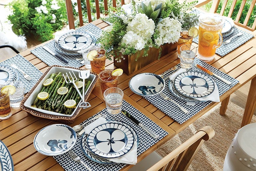 Bunny Williams' outdoor tabletop collection for Ballard Designs