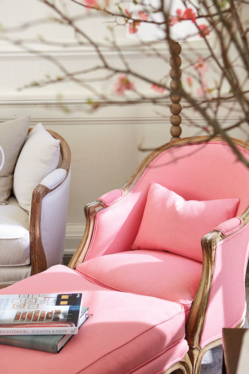 Suzanne Kasler's new pink fabric collection