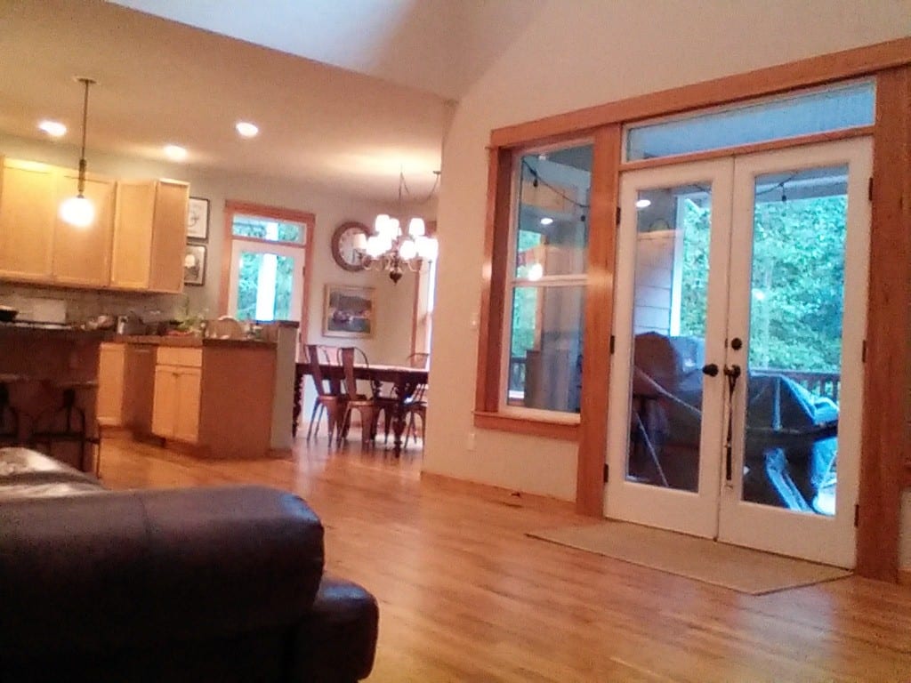 looking into kitchen