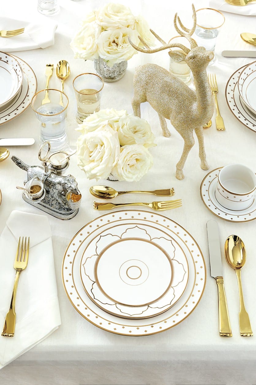 Bunny's Williams gold dinnerware collection