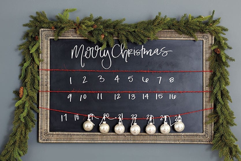 Make an advent calendar from a chalkboard