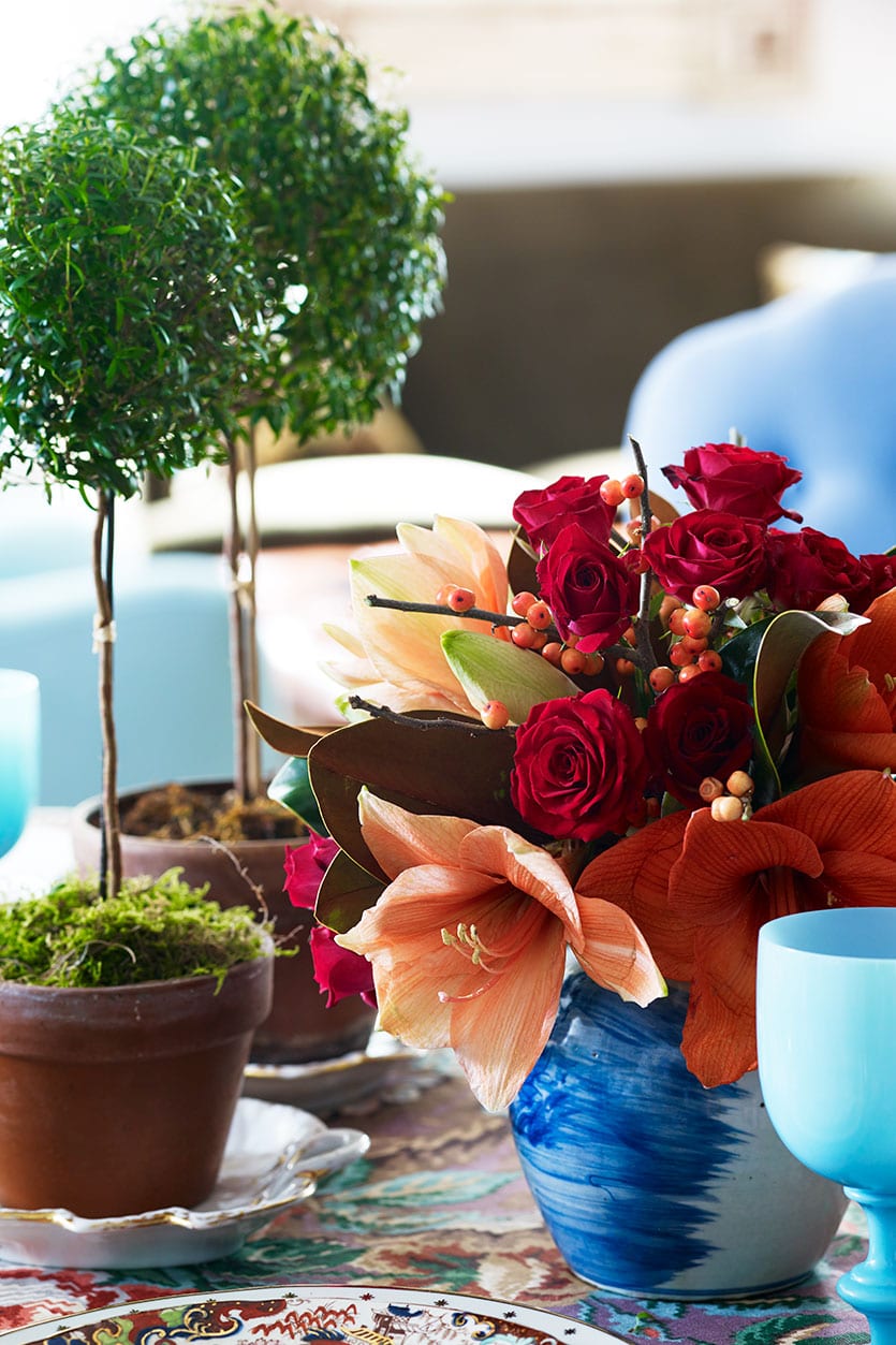 Holiday table setting from Bunny Williams and Eddie Ross