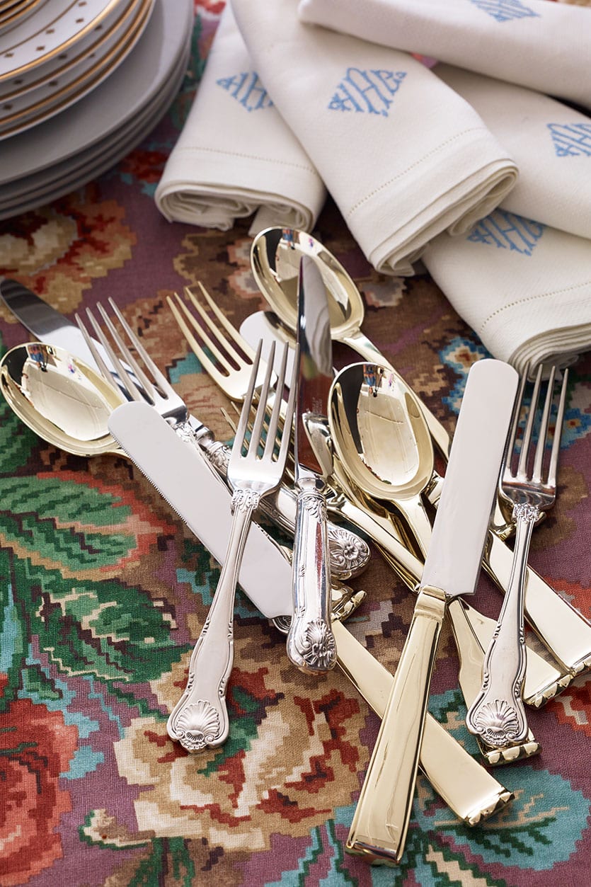 Holiday table setting from Bunny Williams and Eddie Ross