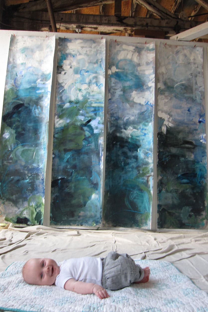 Whirlwind Art, a multi-panel piece painted for Ballard Designs Exclusive Artist program