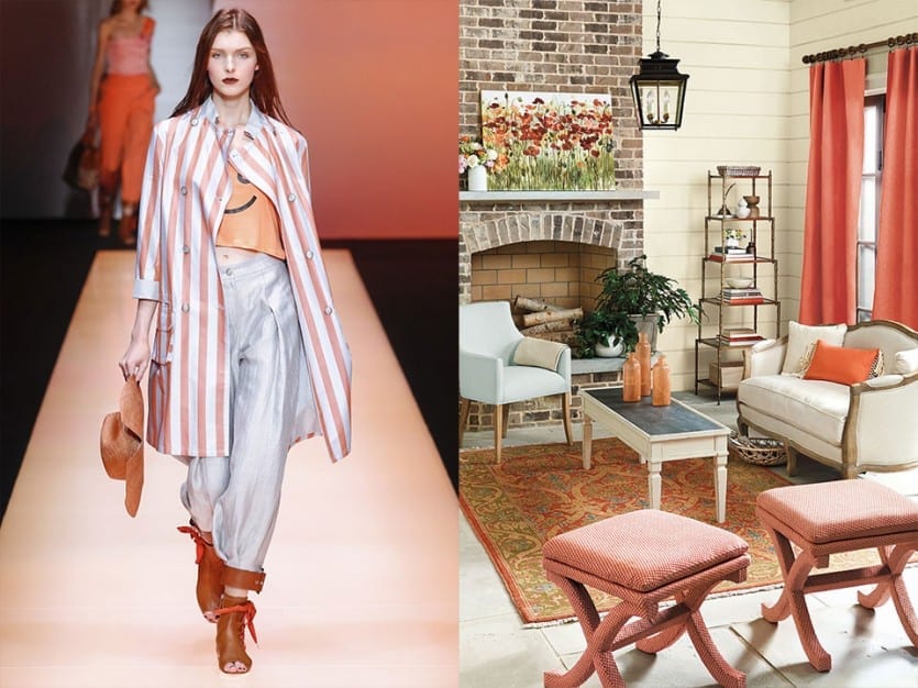 Splashes of coral in Spring 2016 fashion and home decor