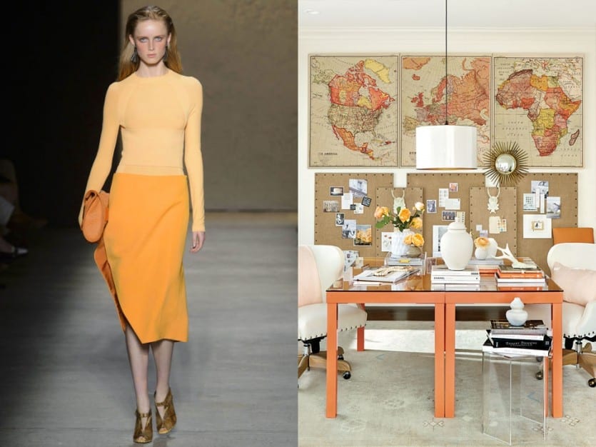 Mandarin orange on the runway and in Suzanne Kasler's new Taylor Parsons Collection