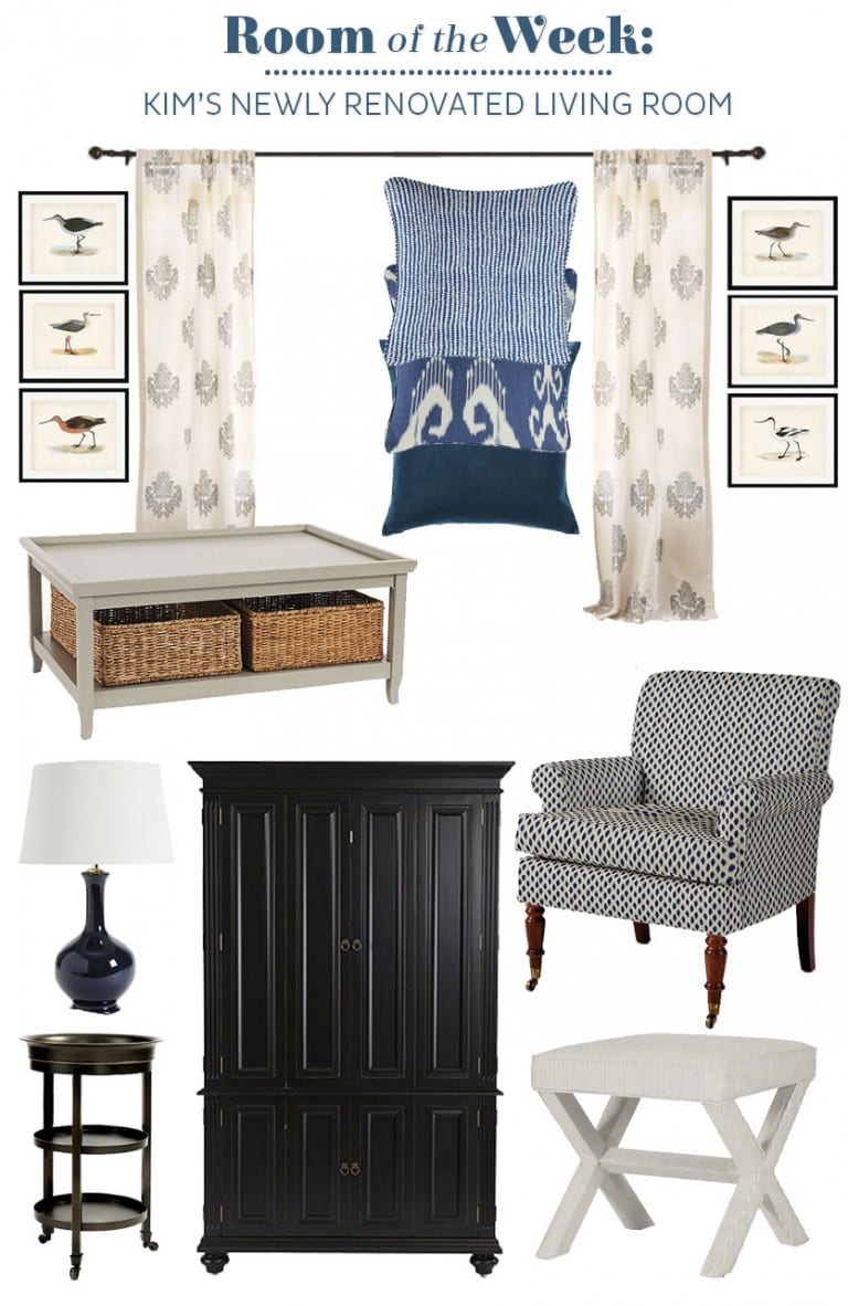 Blue And Black Accents In A Living Room