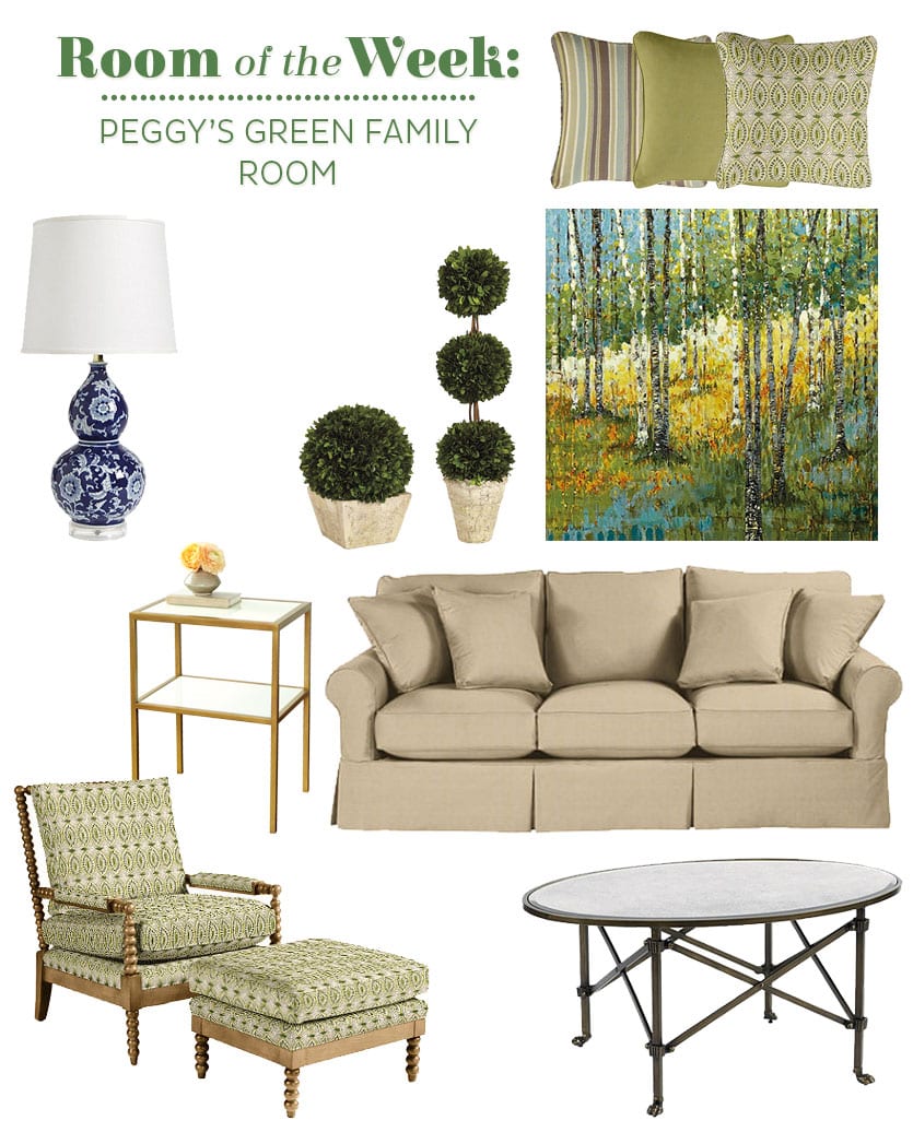 Updating a living room with green accents