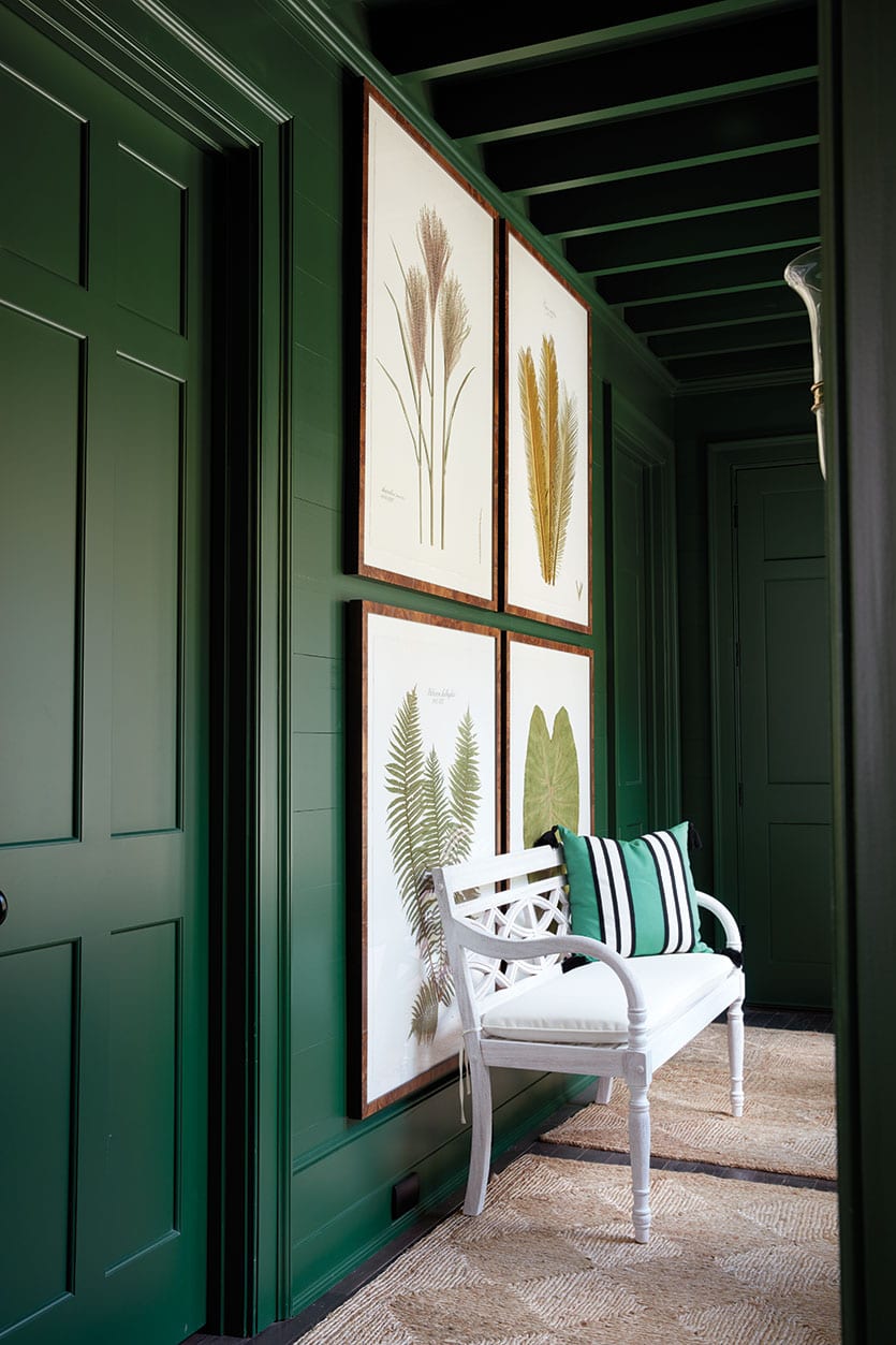 Bill Ingram's green hallway in the 2016 Southern Living Idea House