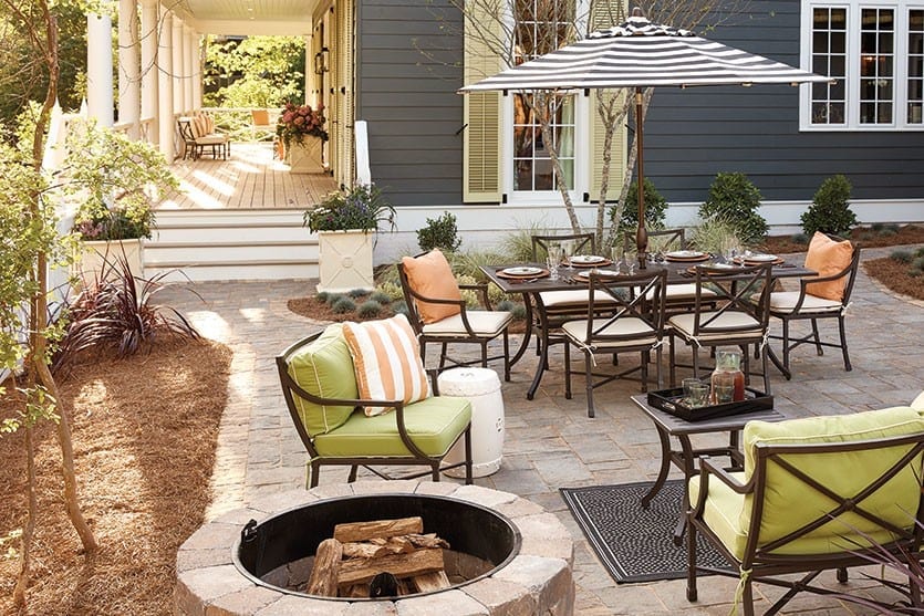 Interior Designer Margaret Kirkland's outdoor space in the 2016 Southern Living Idea House in Mt. Laurel, Alabama