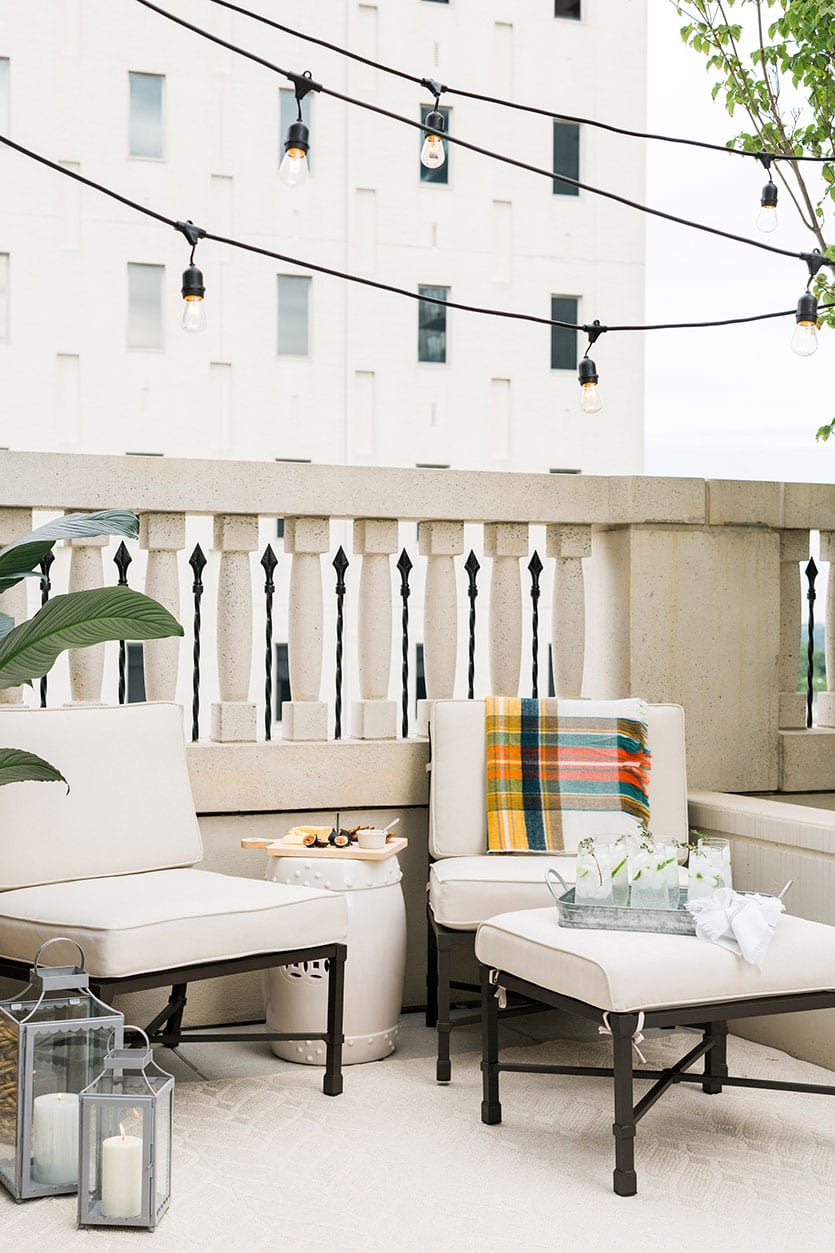 Interior designer Jana Bek's small balcony space in Atlanta