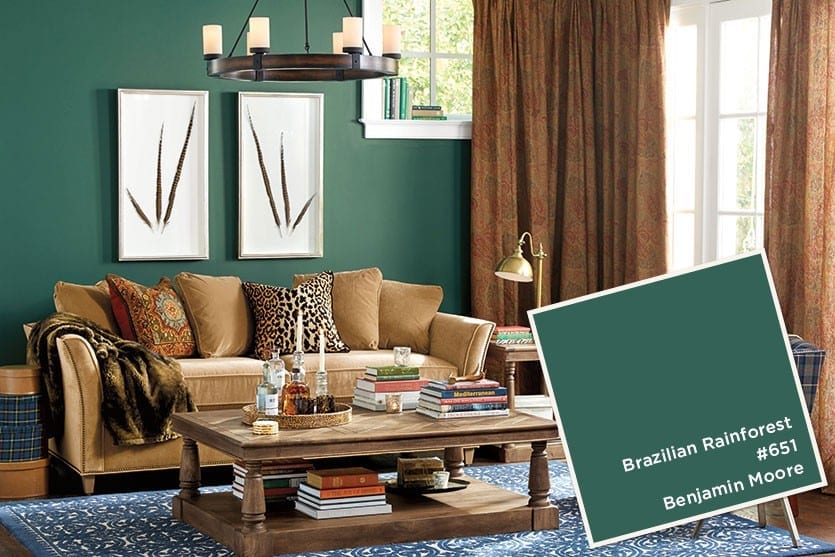 Benjamin Moore's Brazilian Rainforest wall color in Ballard Designs paint color