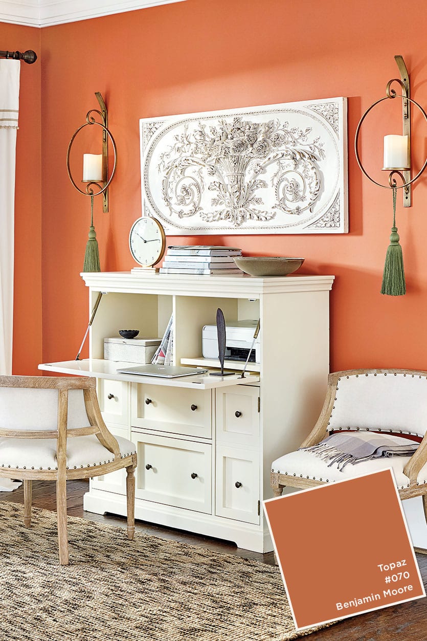 Benjamin Moore's Topaz wall color in Ballard Designs paint color