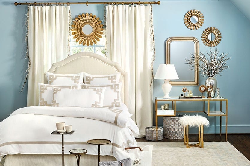 Suzanne Kasler's blue bedroom from Ballard Designs catalog