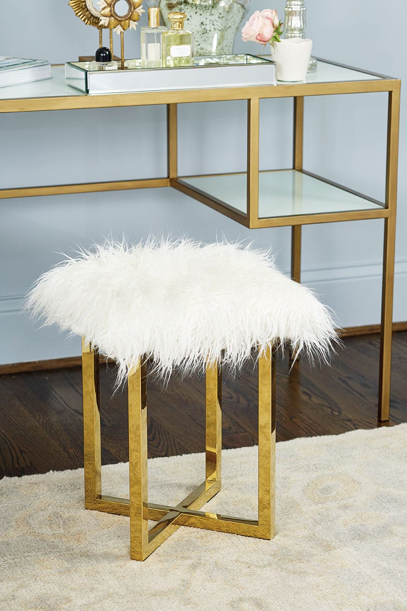 Suzanne Kasler's Gilded Pelage Stool for Ballard Designs