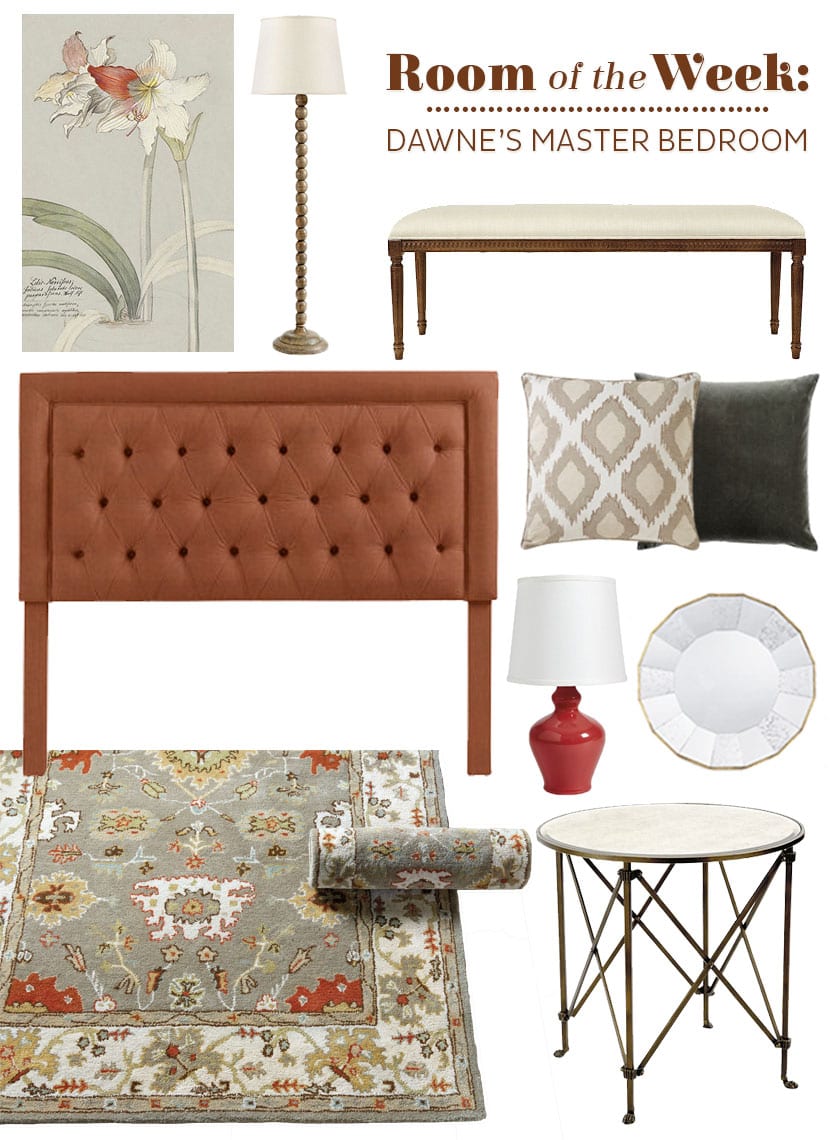 Decorating a master bedroom with rust colors and neutrals