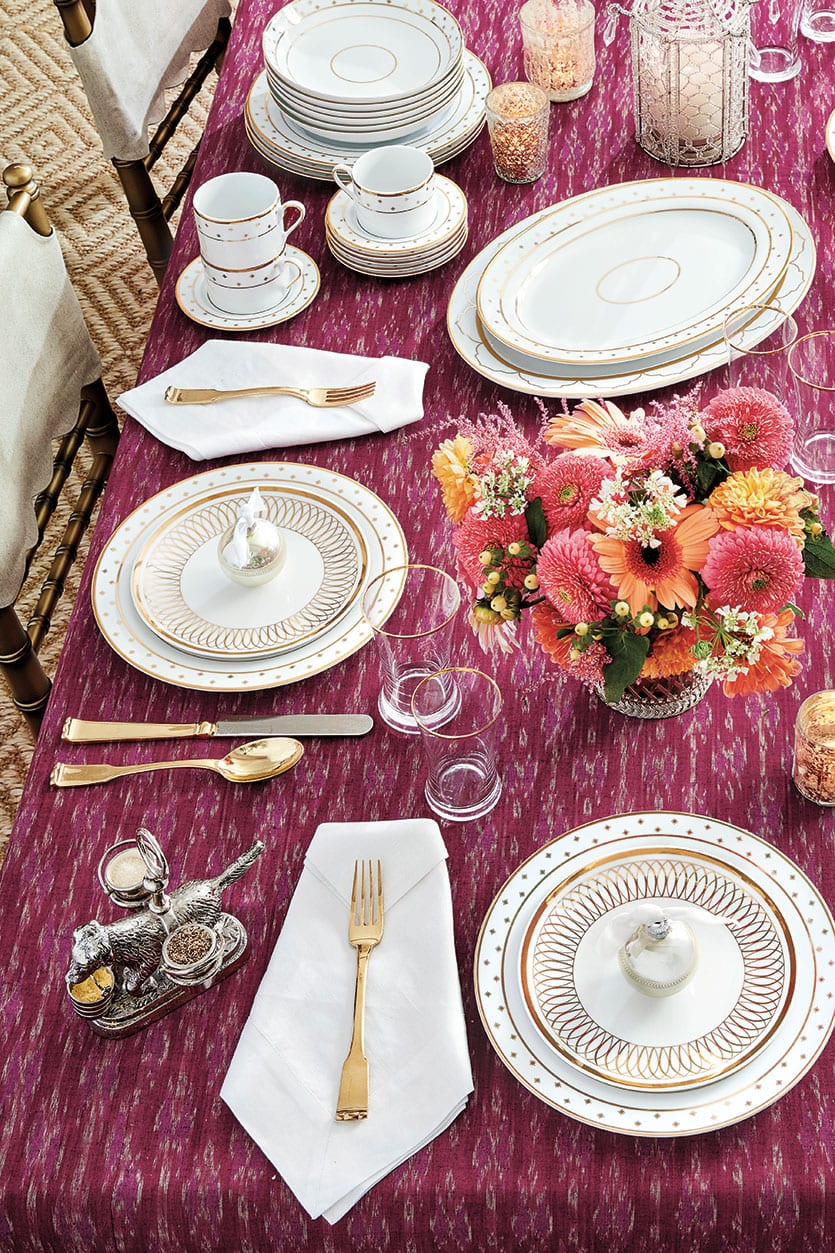 Bunny Wiliams' ikat tablecloth for Ballard Designs