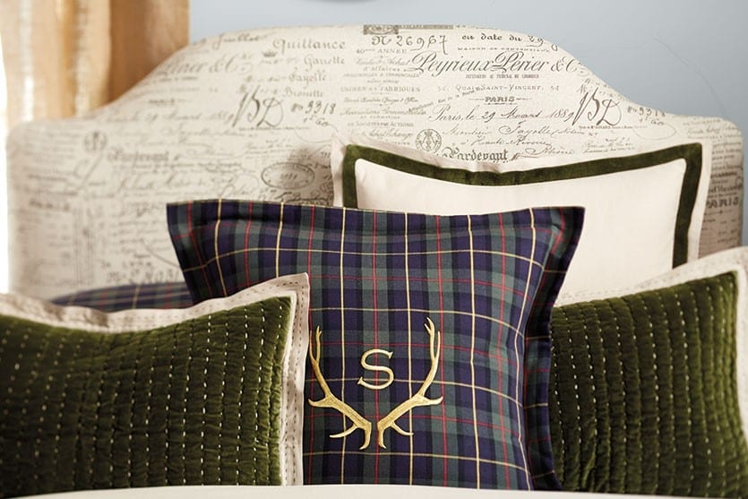 Add holiday cheer to your guest bedroom with plaid shams 