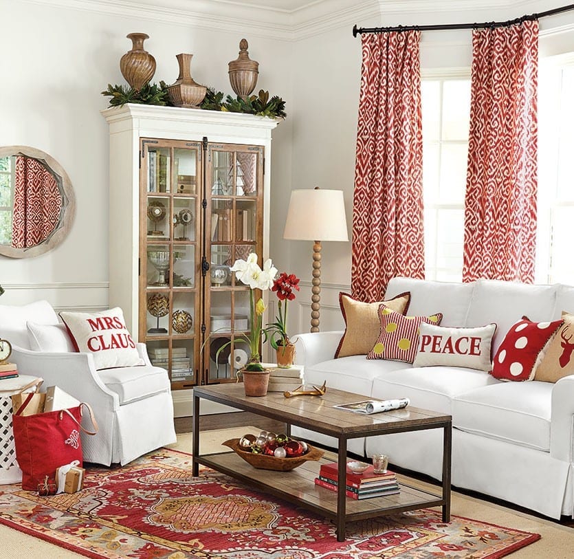 White and red Christmas room