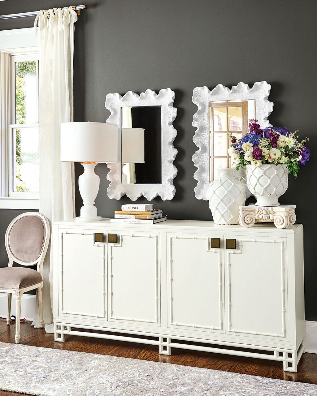 Ballard Designs white Atoll Mirror