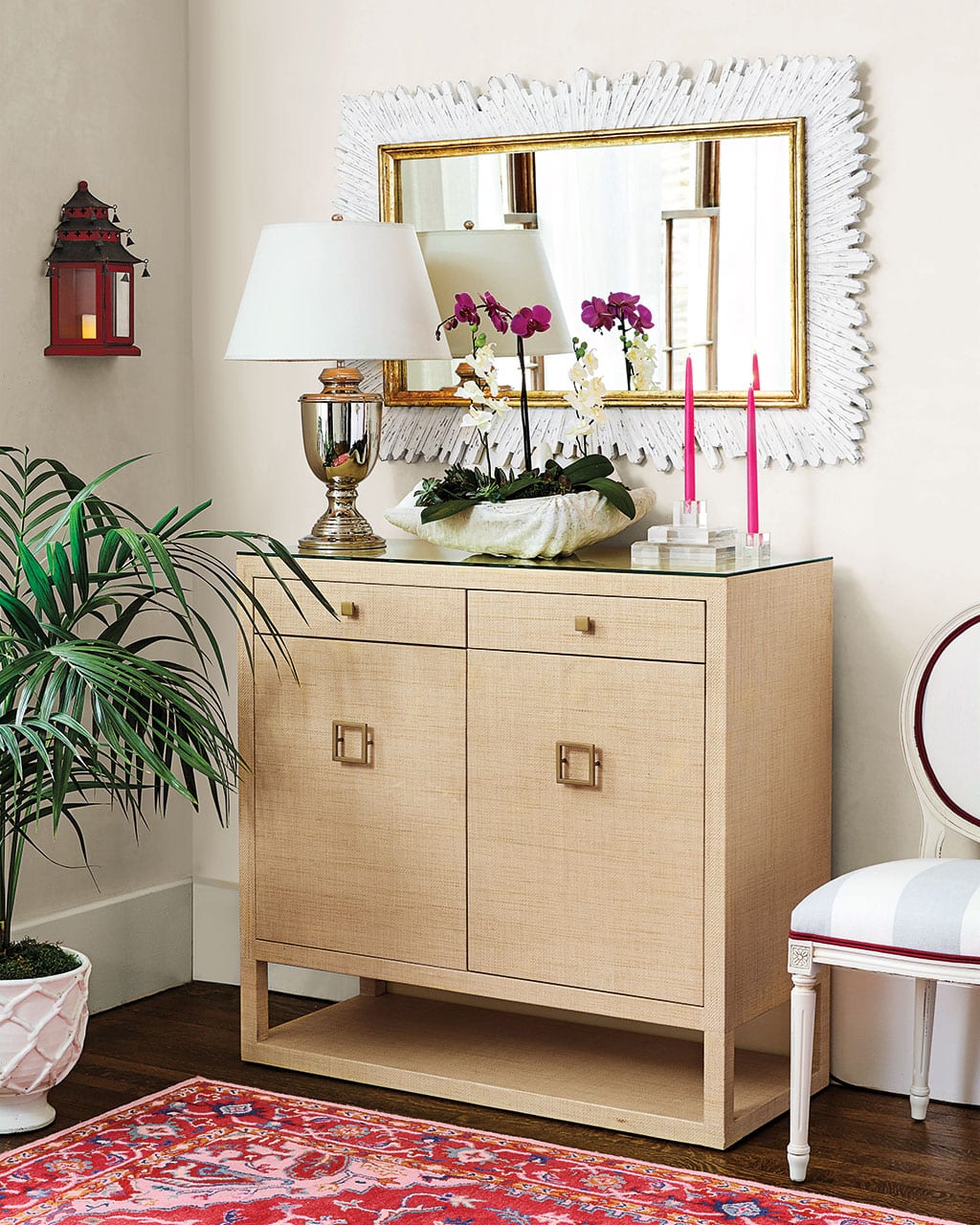 Adele raffia-wrapped sideboard from Ballard Designs catalog