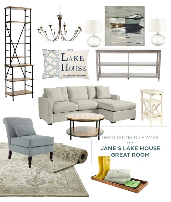 We created a great room plan for Jane's lake house remodel