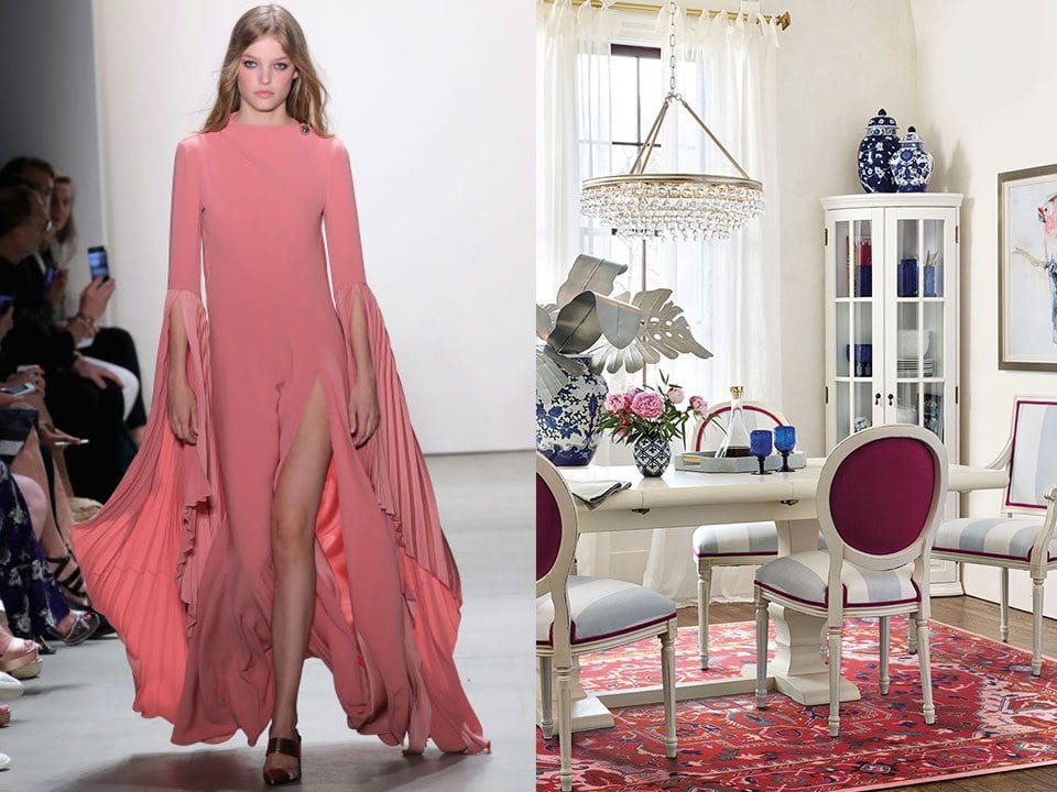 Swaths of peony pink in both fashion and home decor