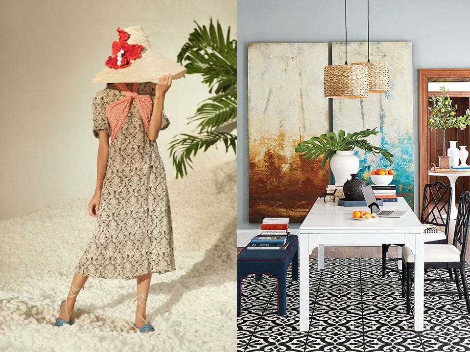 Tropical motifs on the New York runways and Ballard Designs catalog