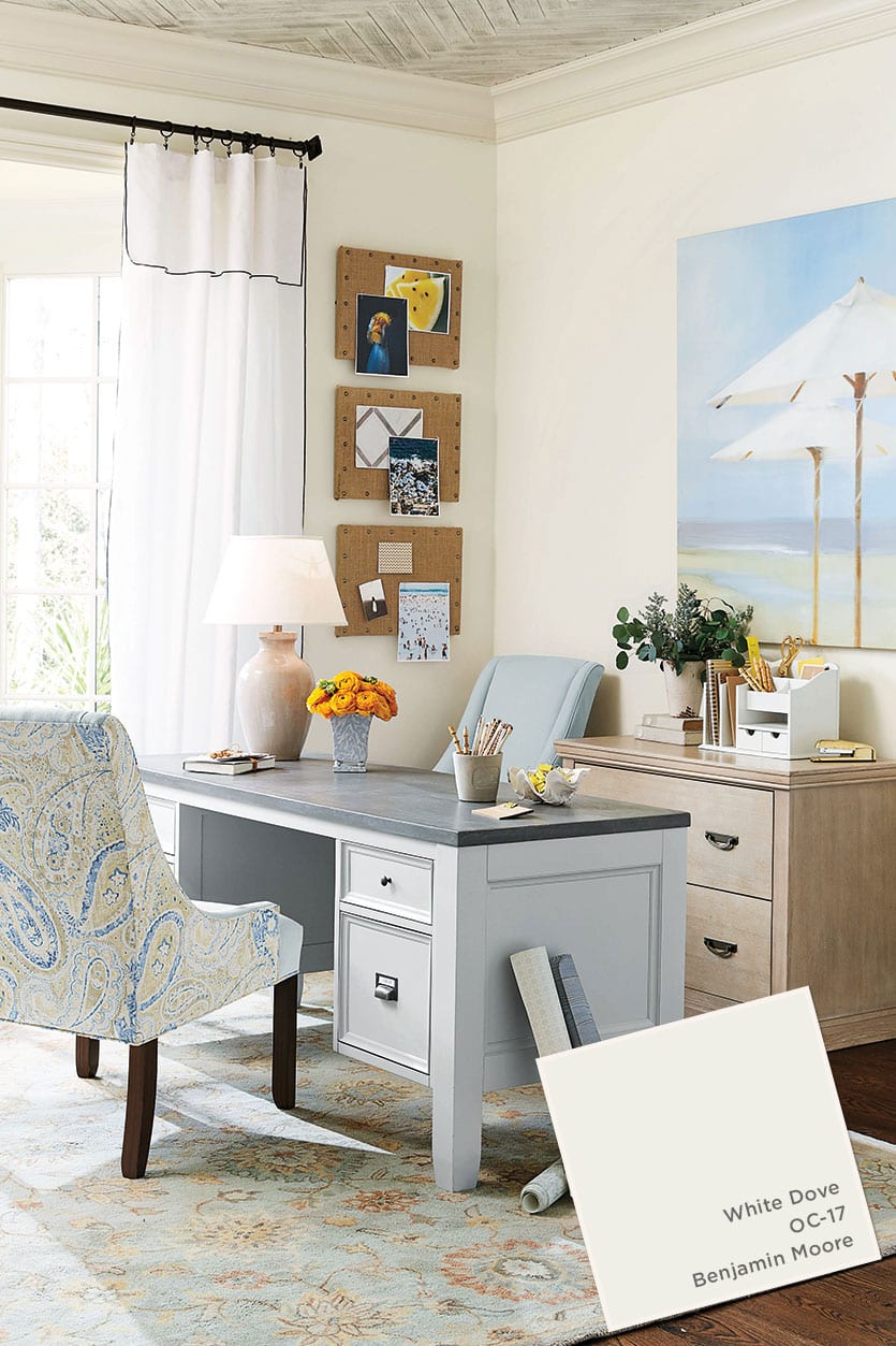 Benjamin Moore's White Dove paint color from Ballard Designs catalog