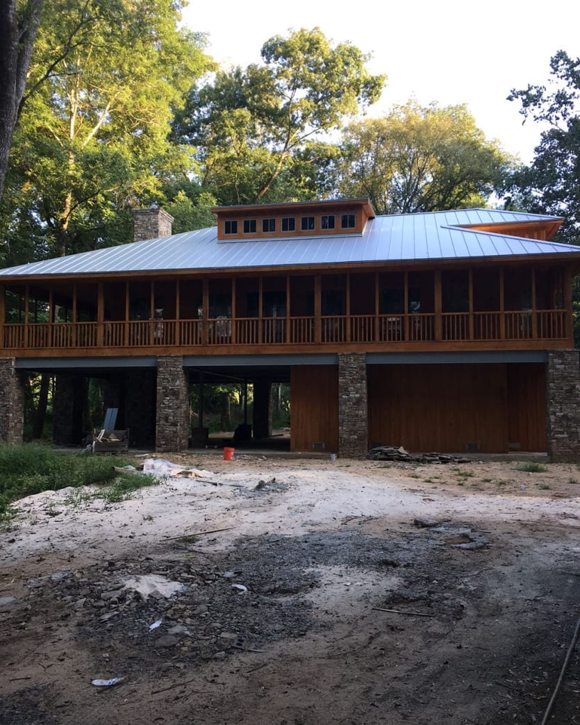 Ryan and Rebecca McKelvey's river cabin that they're currently building