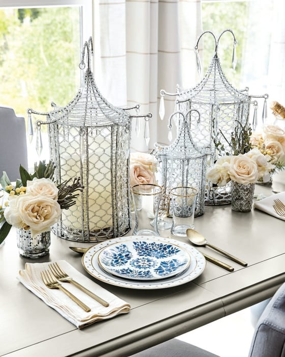 A blue-and-white table setting festive enough for any holiday