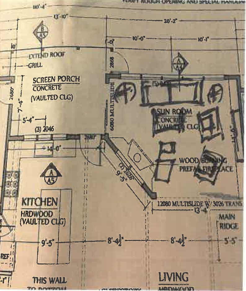 Anne Scott and Allison drew a layout suggestion for your sunroom