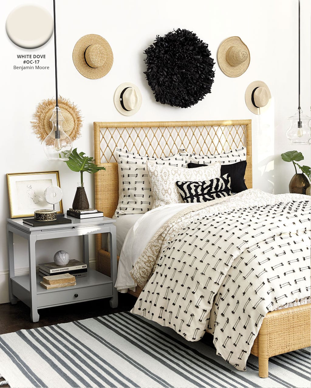 Benjamin Moore's White Dove paint color in Ballard Designs catalog